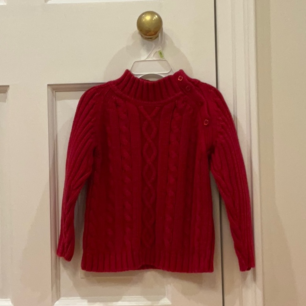 LOFT Vibrant Red Cable Knit Sweater 4T